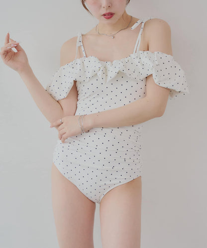 Chico 泡泡一字肩連衣裙