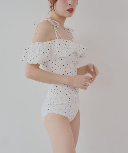 Chico 泡泡一字肩連衣裙