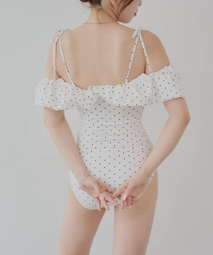 Chico 泡泡一字肩連衣裙