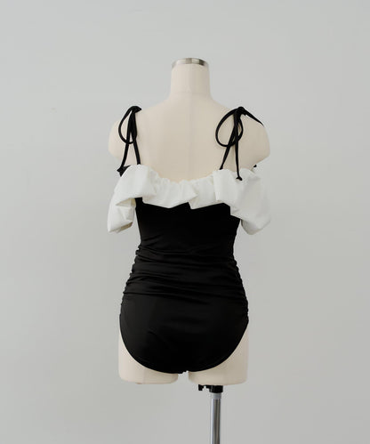 Chico 泡泡一字肩連衣裙