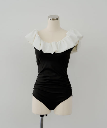 Chico 泡泡一字肩連衣裙