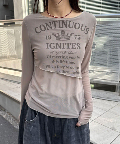 分層設計 網紗Logo 上衣