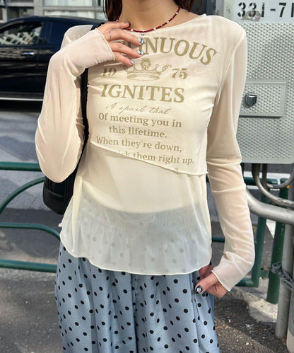 分層設計 網紗Logo 上衣