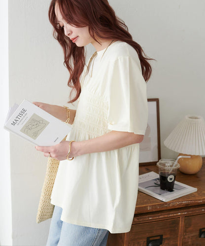 Discoat 水洗做舊抽褶設計T恤