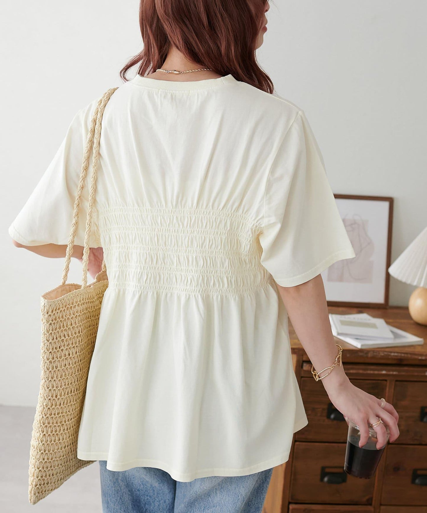 Discoat 水洗做舊抽褶設計T恤