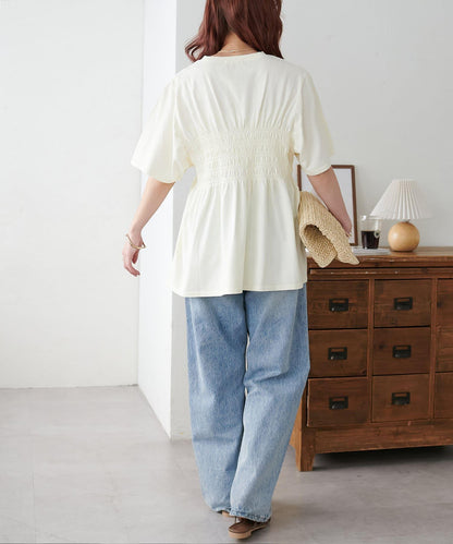 Discoat 水洗做舊抽褶設計T恤