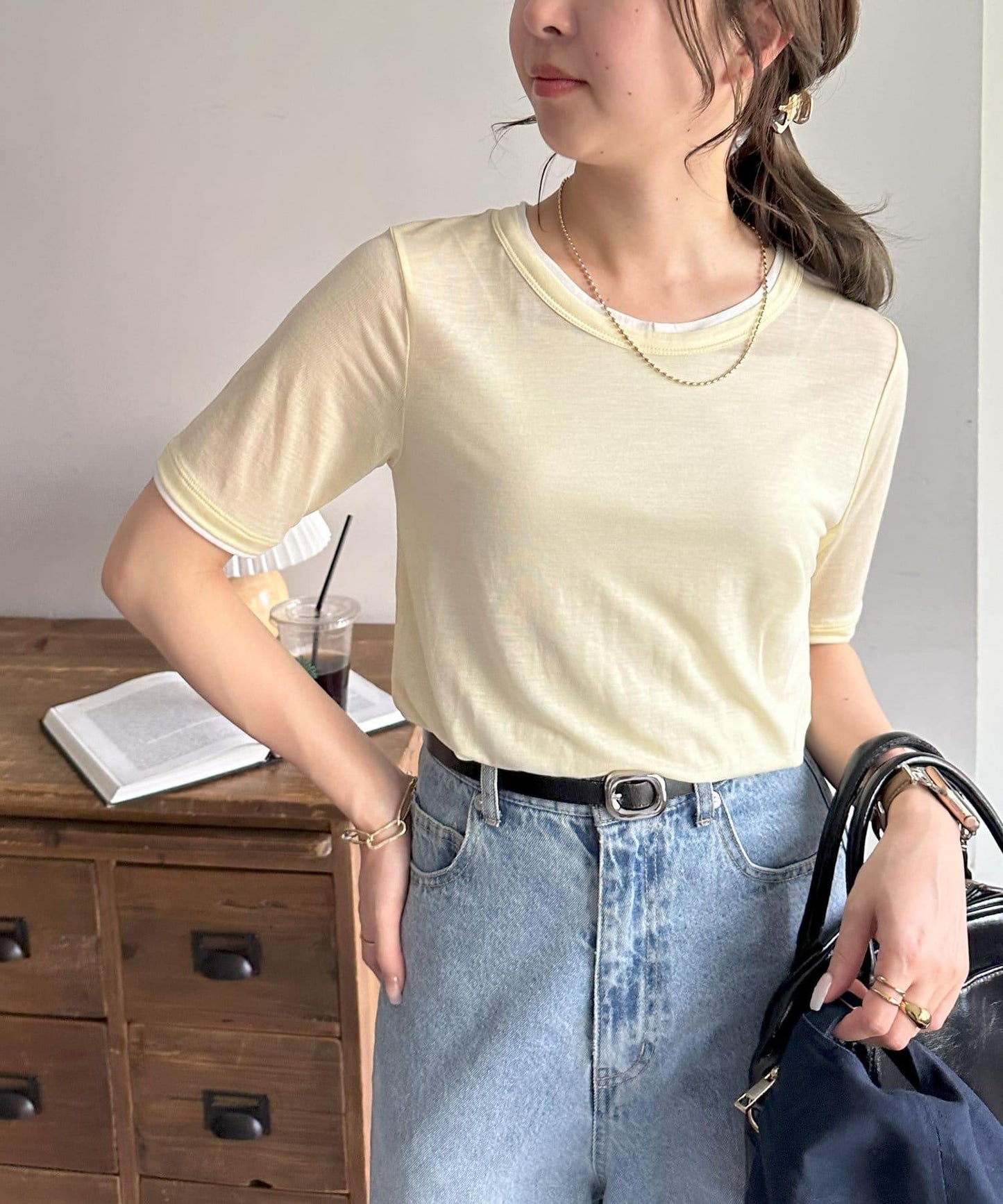 Discoat 層次設計 五分袖 上衣