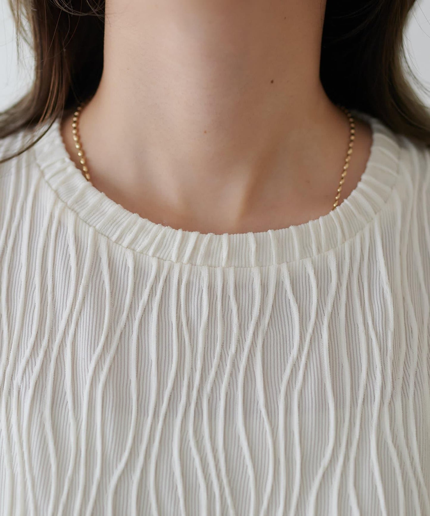 立體提花 五分袖 上衣