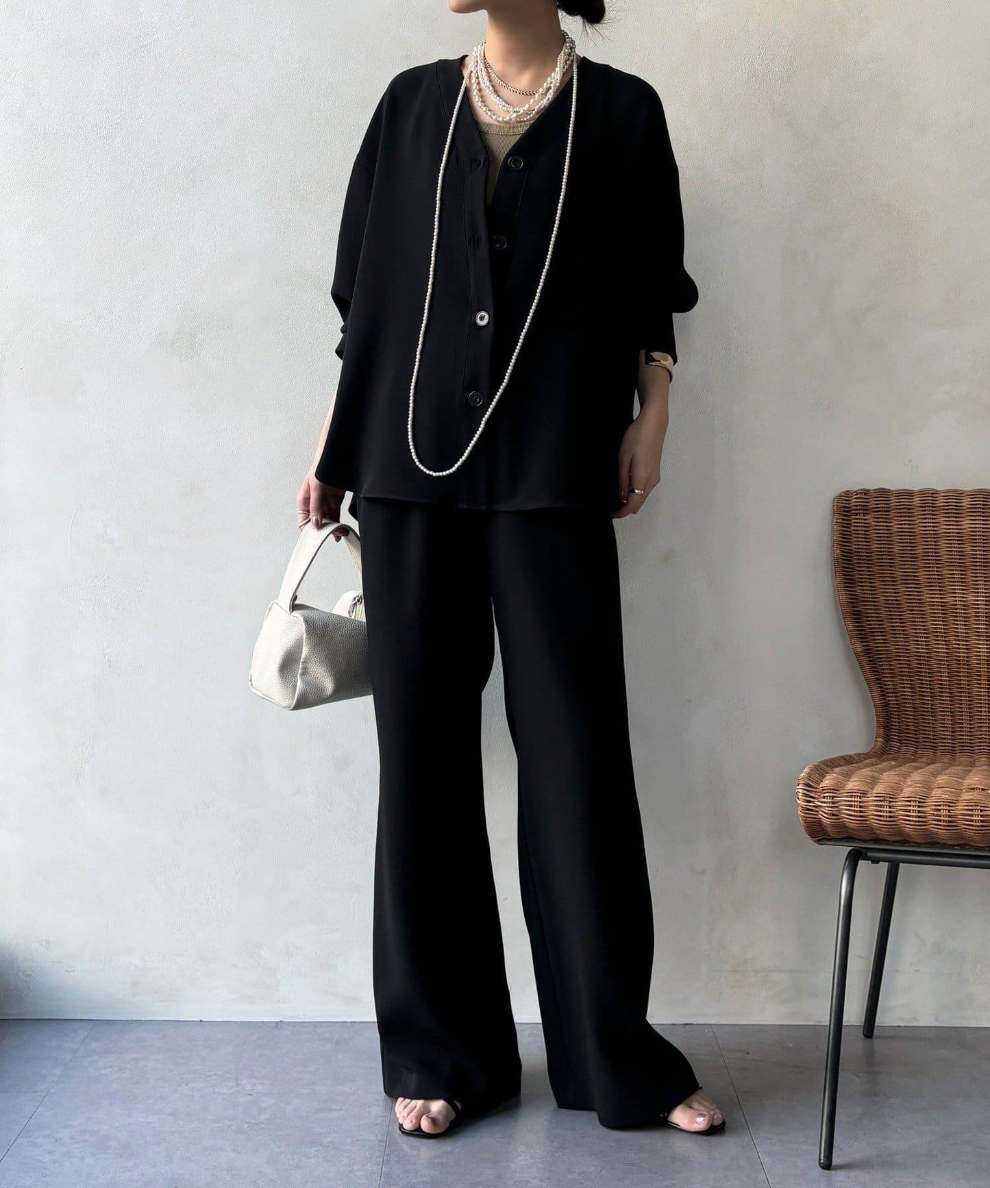 網絡 可成套搭配 半闊腿喇叭 褲子