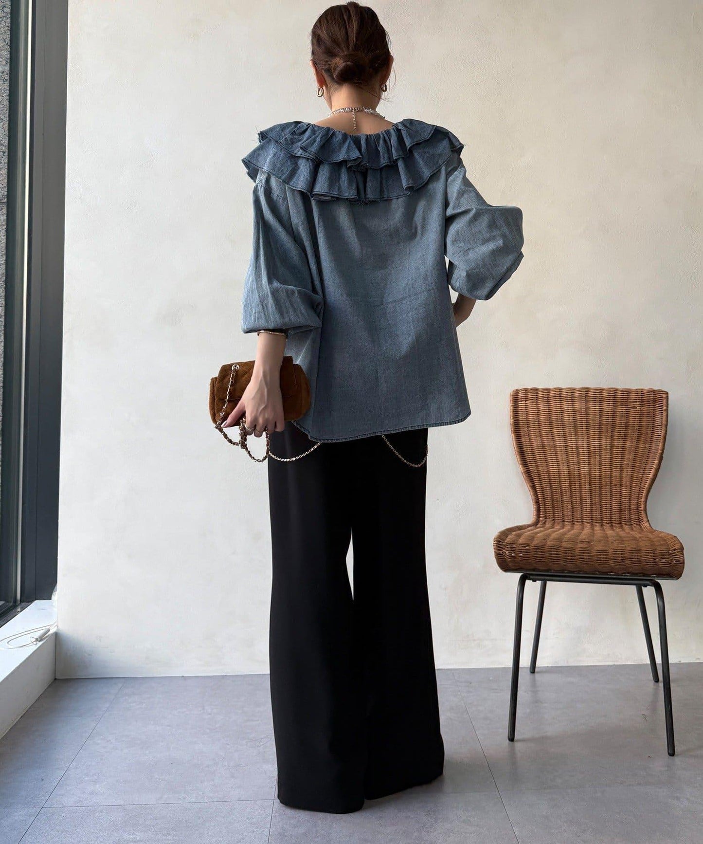 網絡 可成套搭配 半闊腿喇叭 褲子