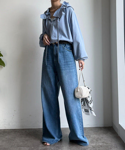 雙層荷葉邊領 襯衫