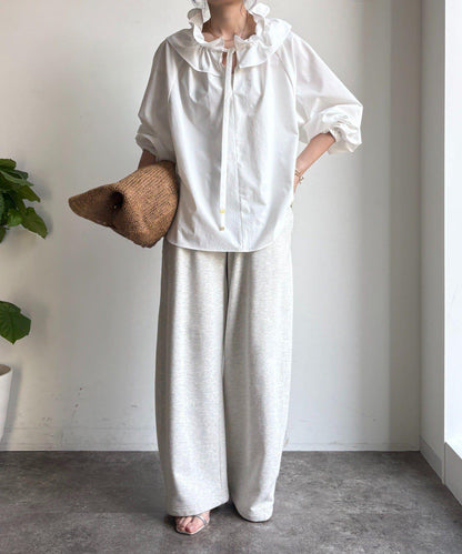 雙層荷葉邊領 襯衫