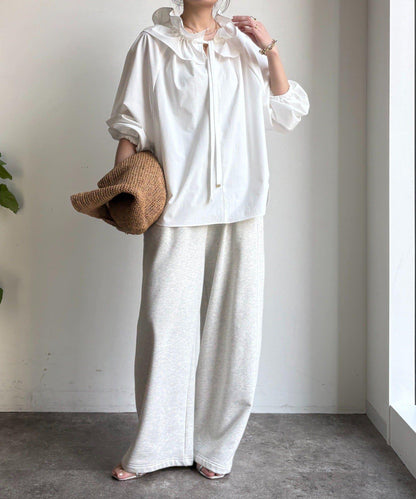 雙層荷葉邊領 襯衫