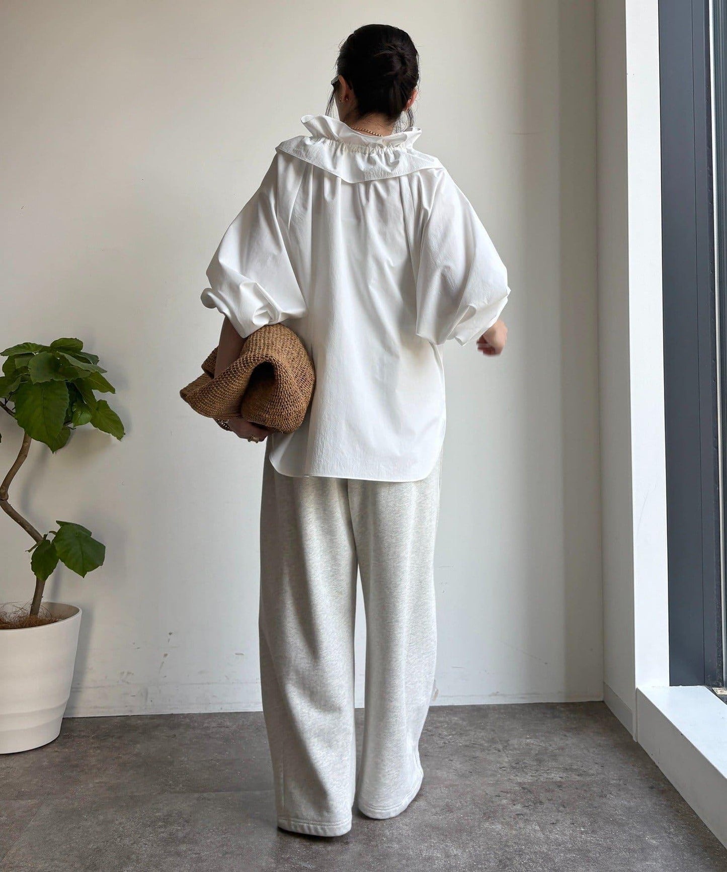 雙層荷葉邊領 襯衫