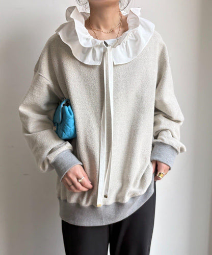 雙層荷葉邊領 襯衫