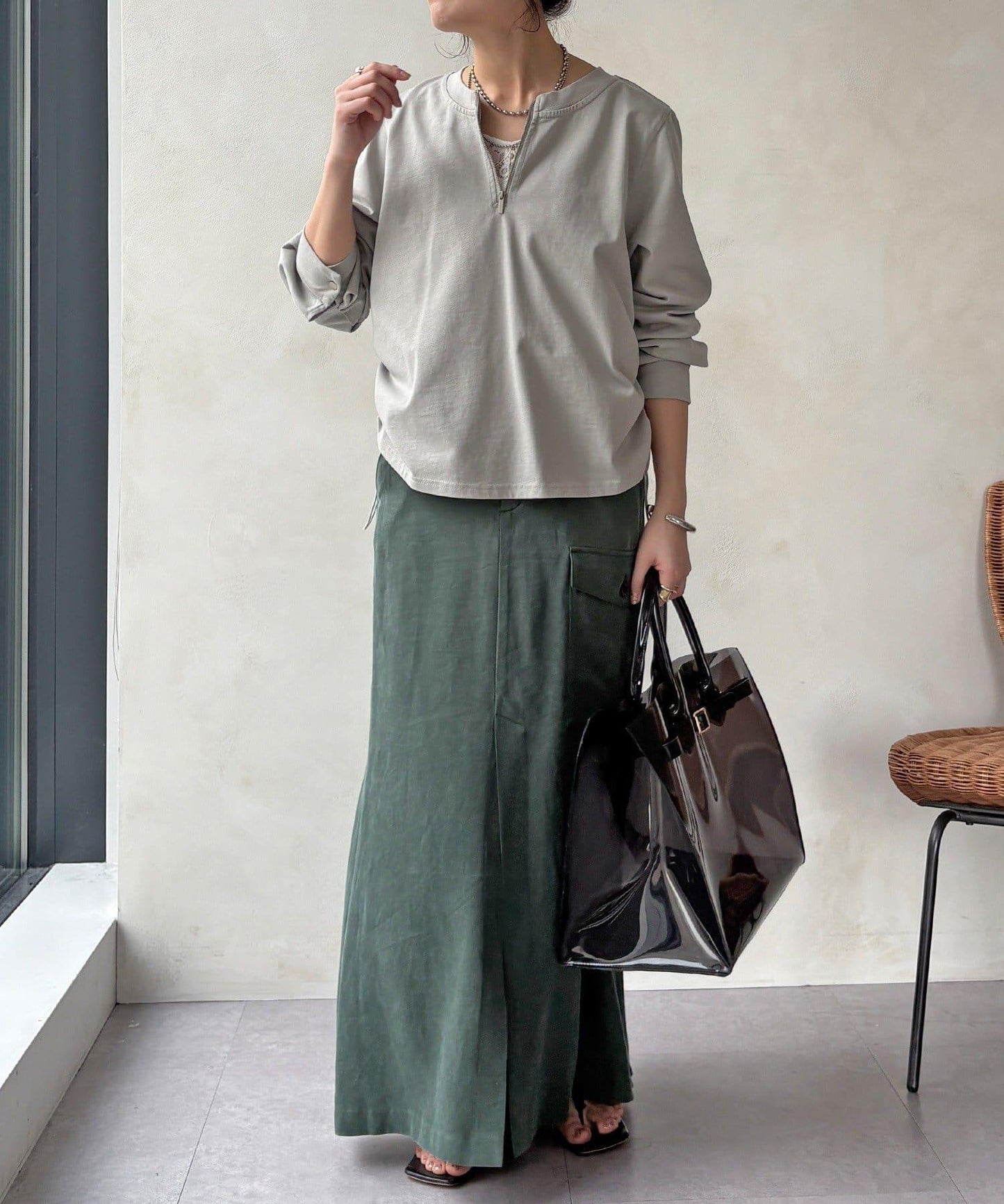 側抽繩 半拉鍊 套頭上衣（網絡）