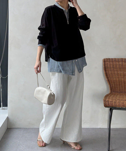 側抽繩 半拉鍊 套頭上衣（網絡）