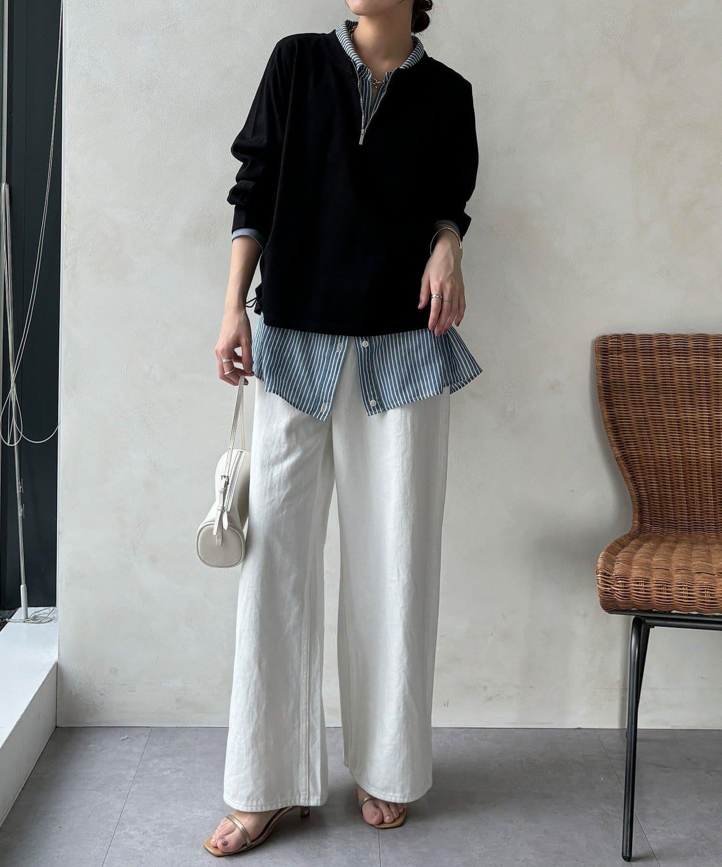 側抽繩 半拉鍊 套頭上衣（網絡）