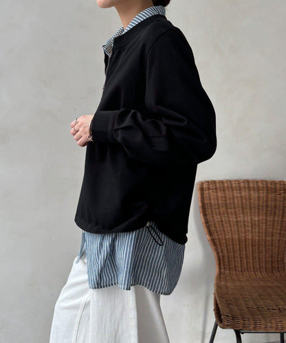 側抽繩 半拉鍊 套頭上衣（網絡）