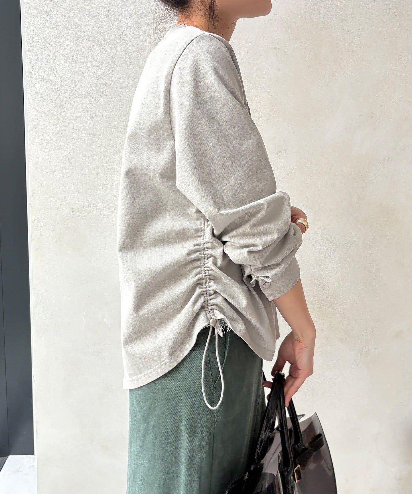 側抽繩 半拉鍊 套頭上衣（網絡）