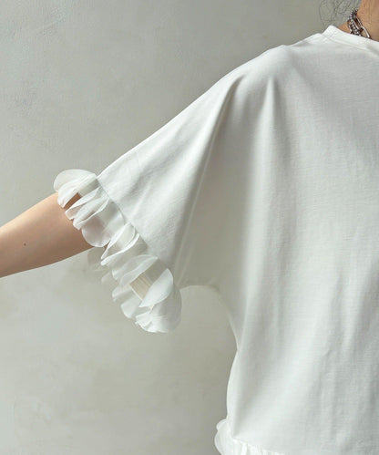 拼接荷葉邊上衣