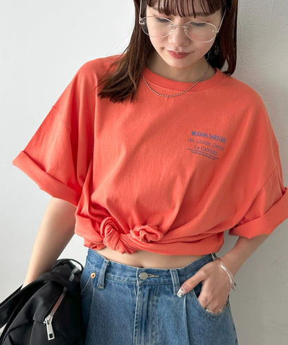 混合字體背部印花 T恤