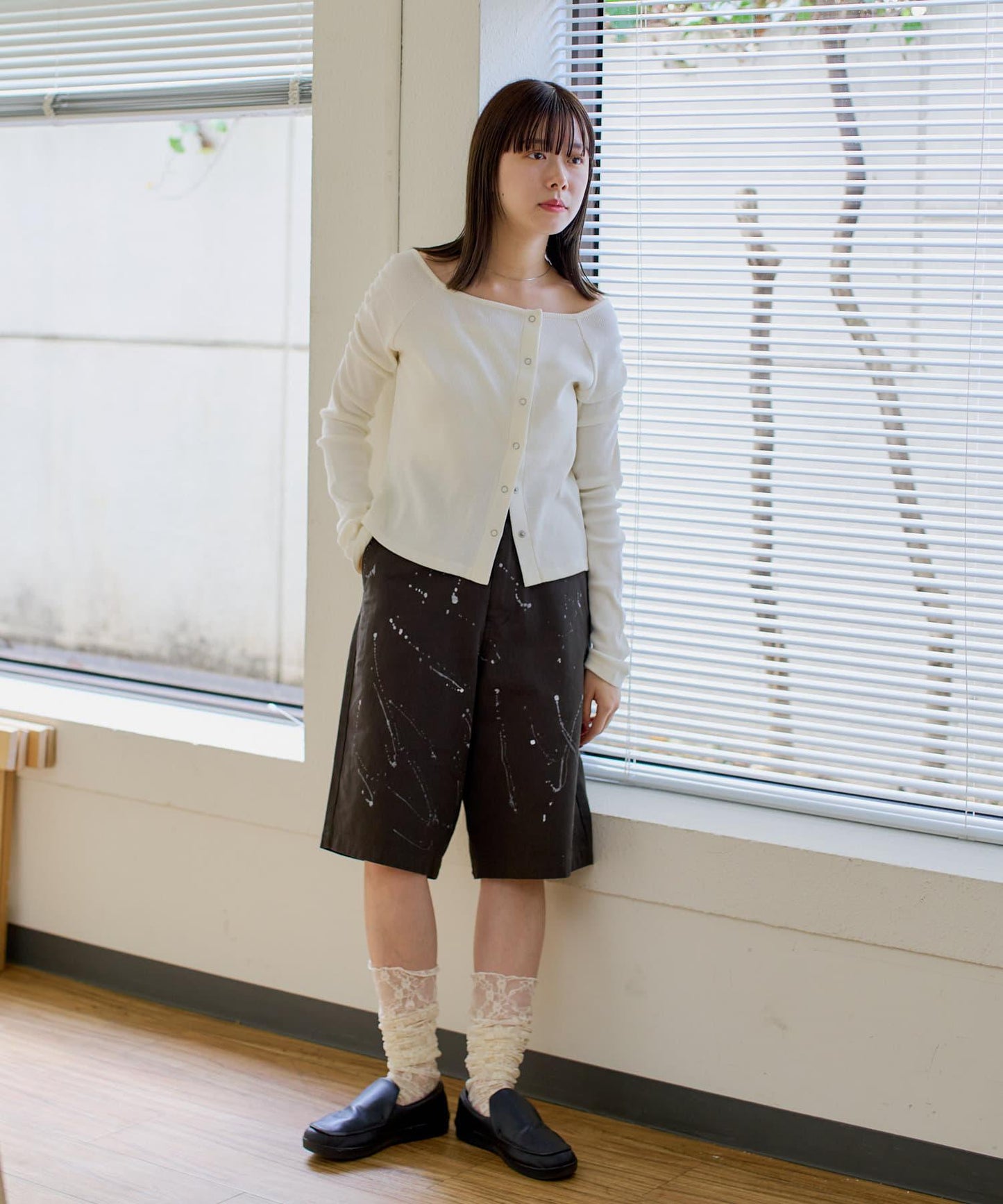 Kastane 手繪棉斜紋休閒短褲