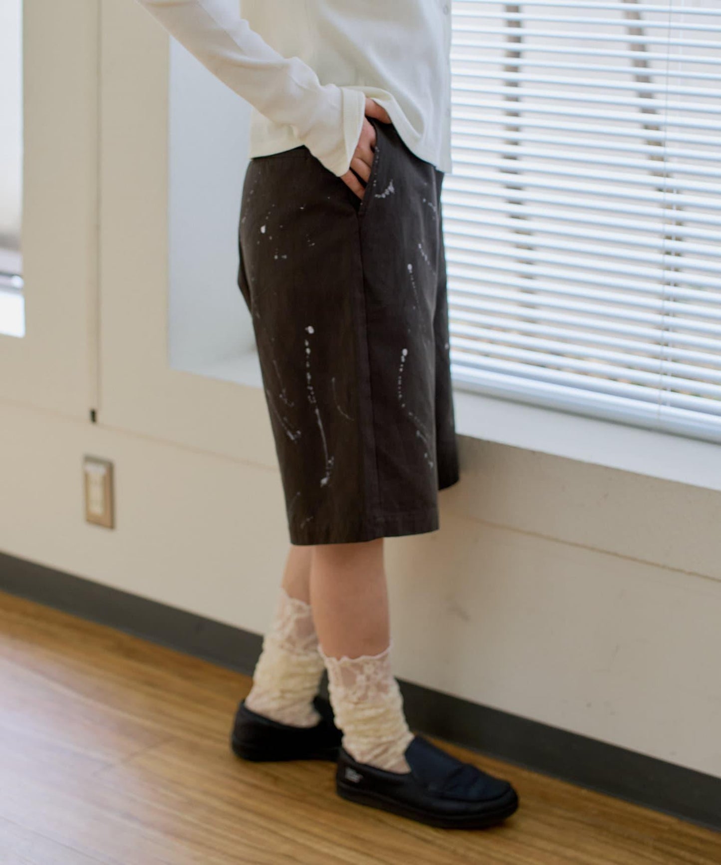 Kastane 手繪棉斜紋休閒短褲