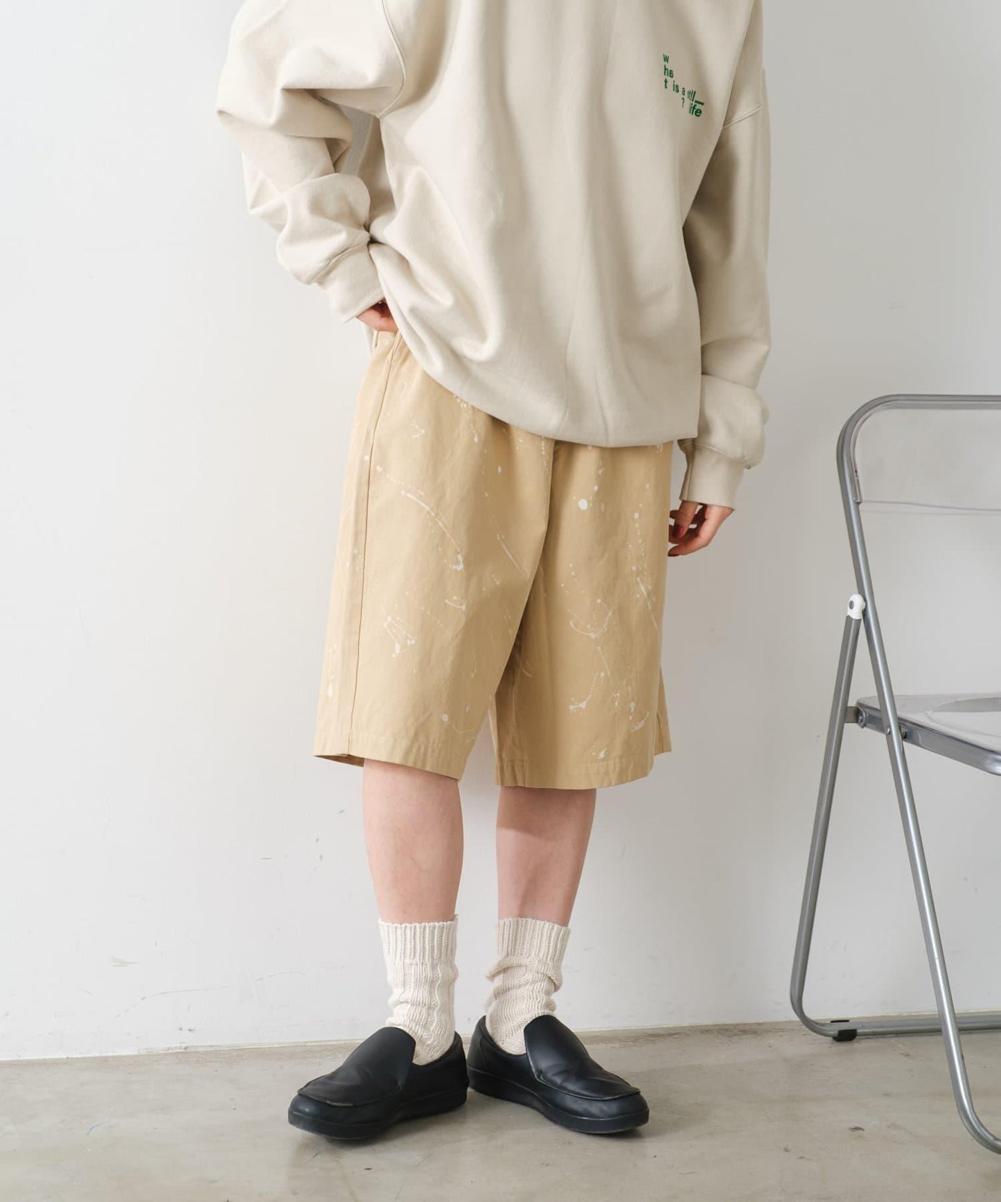 Kastane 手繪棉斜紋休閒短褲