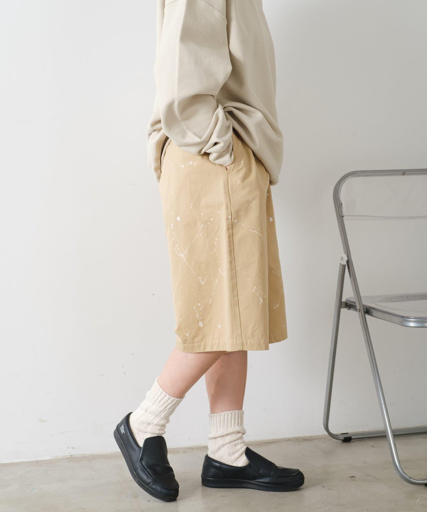 Kastane 手繪棉斜紋休閒短褲