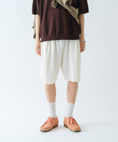 顏料染 寬鬆 針織 休閒短褲