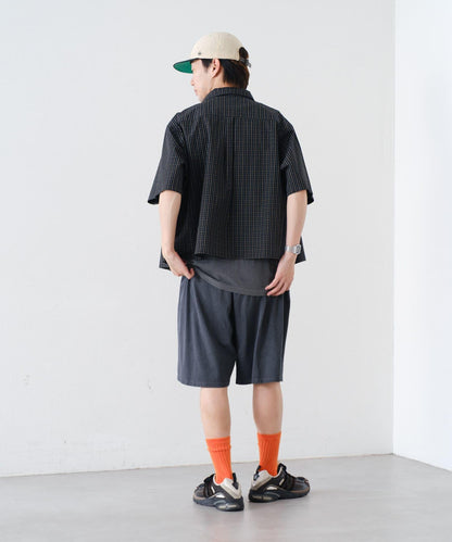 顏料染 寬鬆 針織 休閒短褲