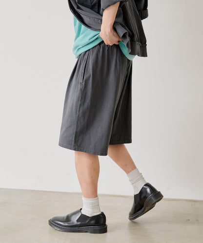 顏料染 寬鬆 針織 休閒短褲