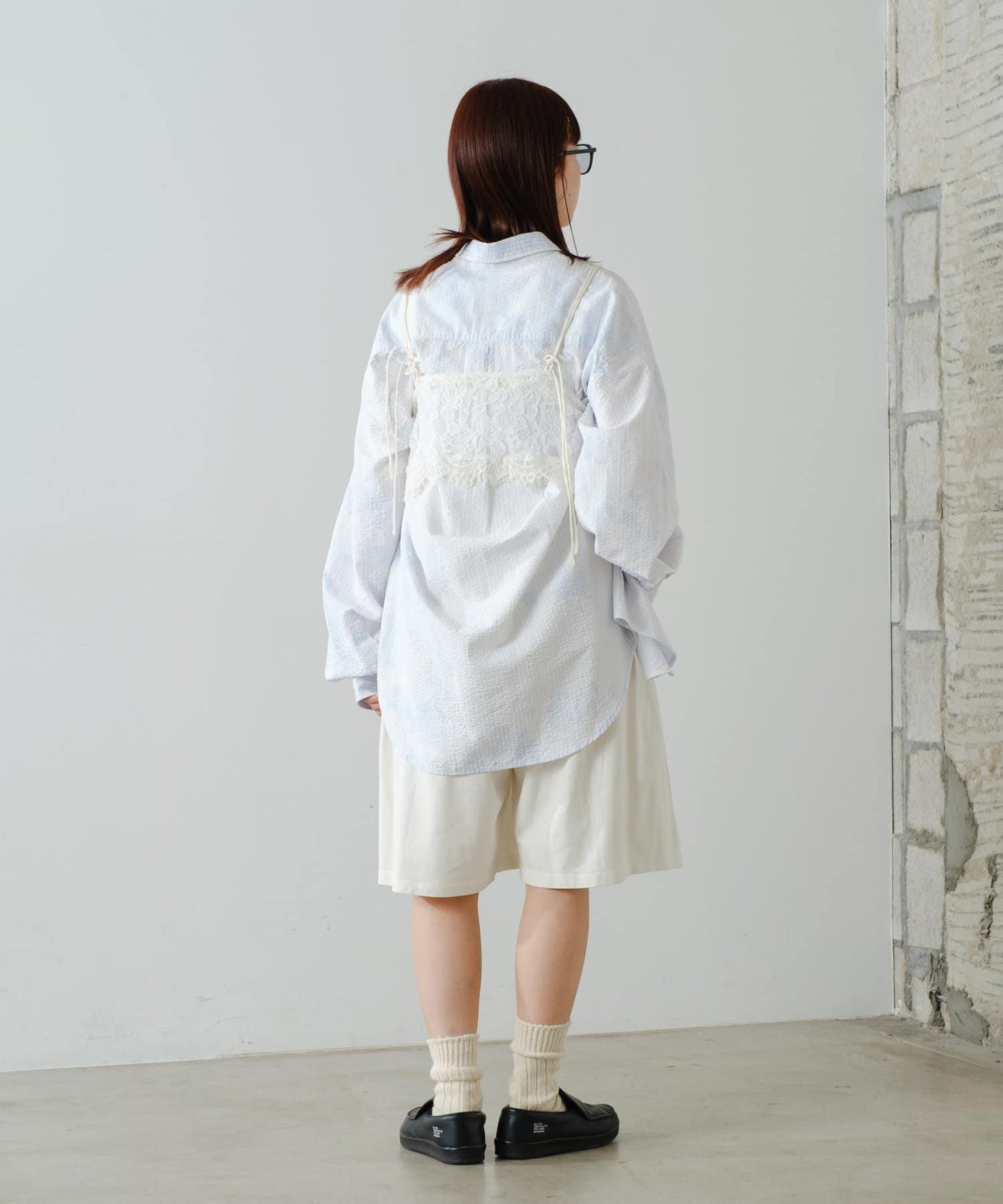 顏料染 寬鬆 針織 休閒短褲