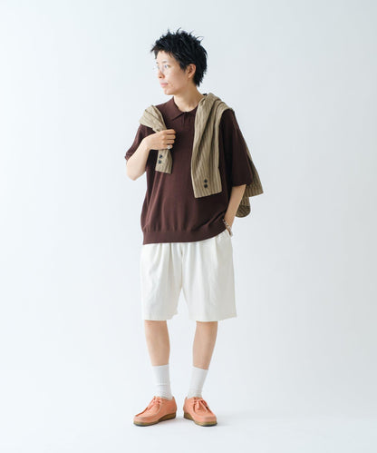 顏料染 寬鬆 針織 休閒短褲