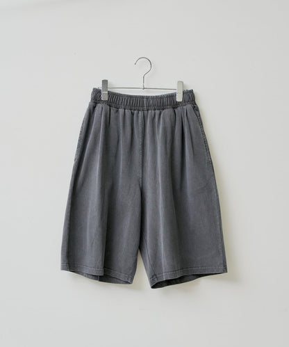 顏料染 寬鬆 針織 休閒短褲