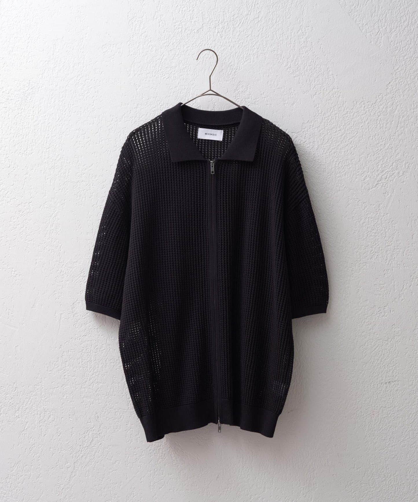 雙拉鍊網眼針織襯衫