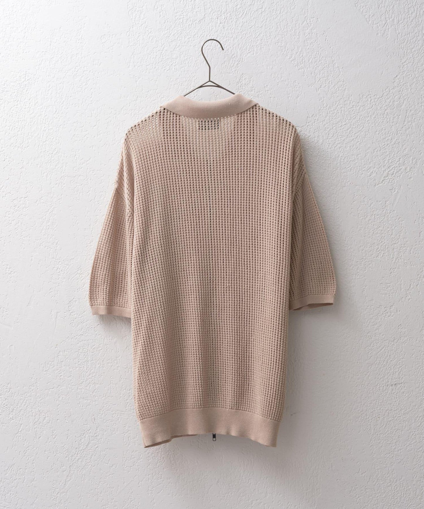 雙拉鍊網眼針織襯衫