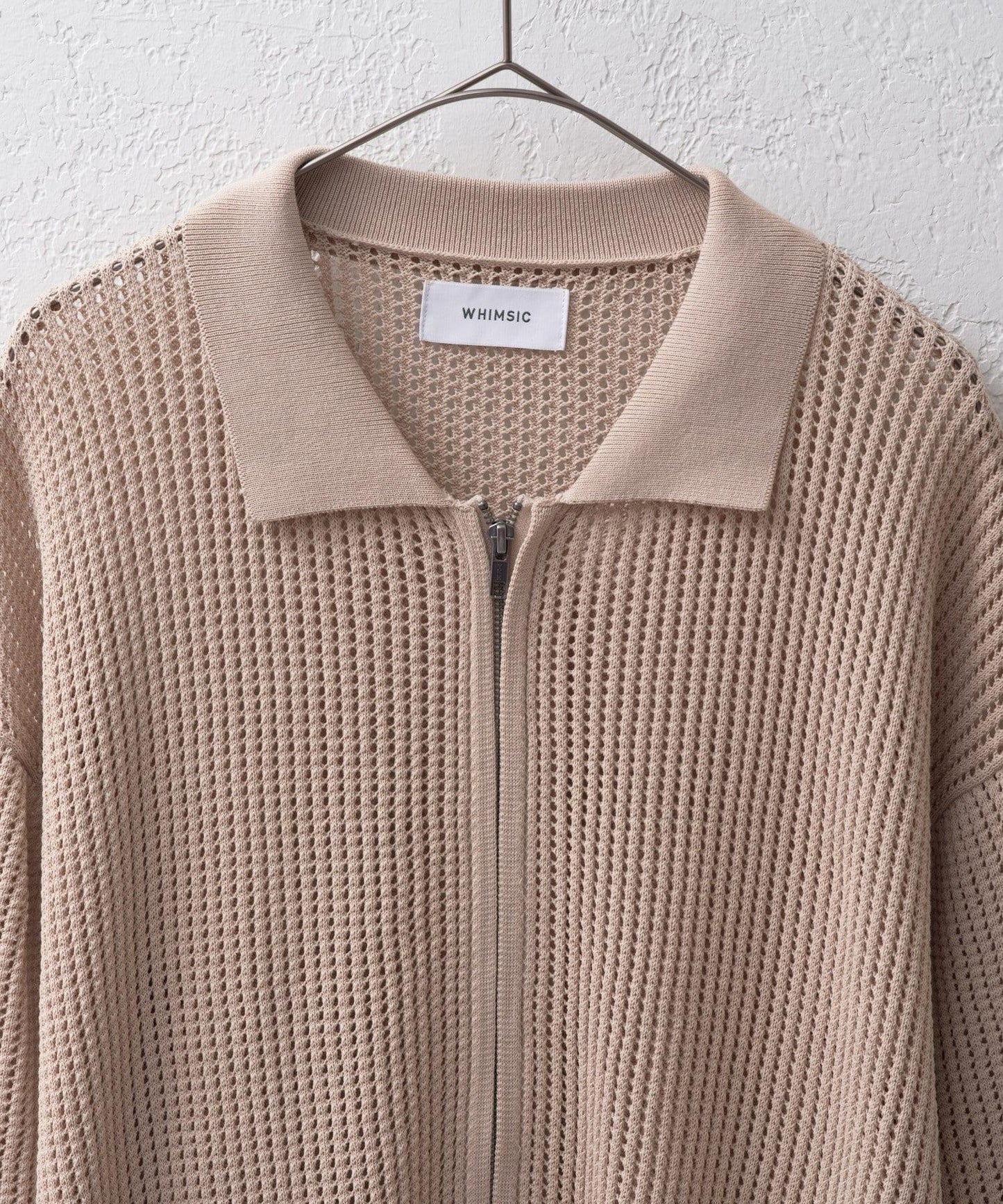 雙拉鍊網眼針織襯衫