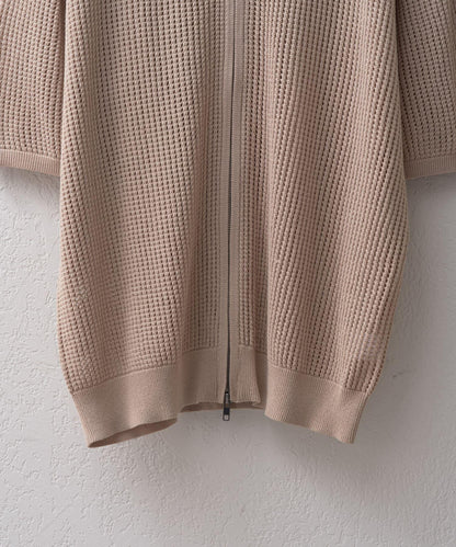 雙拉鍊網眼針織襯衫