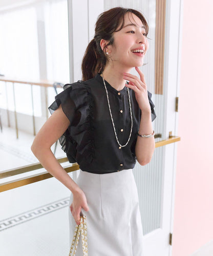 La boutique BonBon 荷葉邊褶飾袖 襯衫