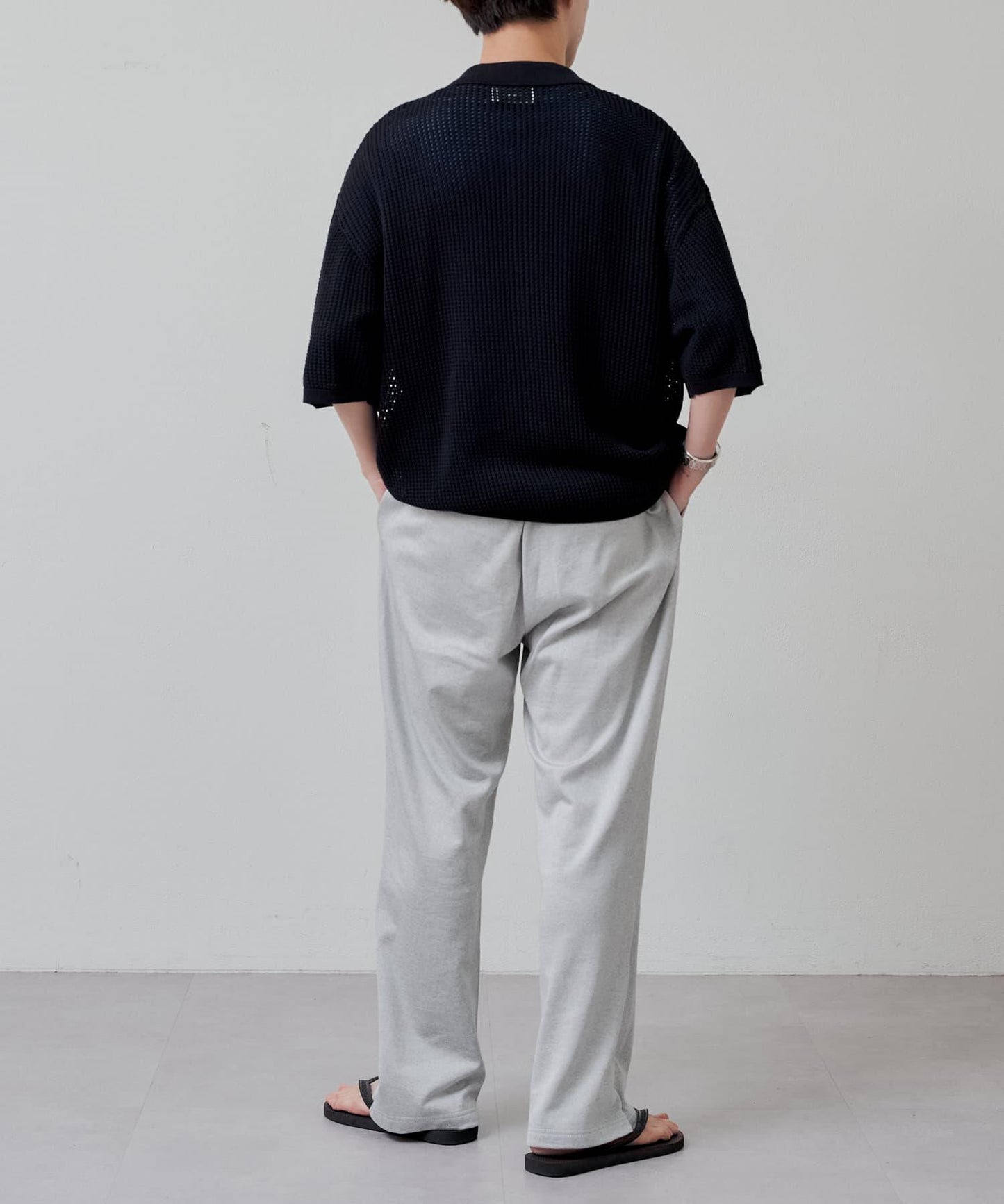 雙拉鍊網眼針織襯衫