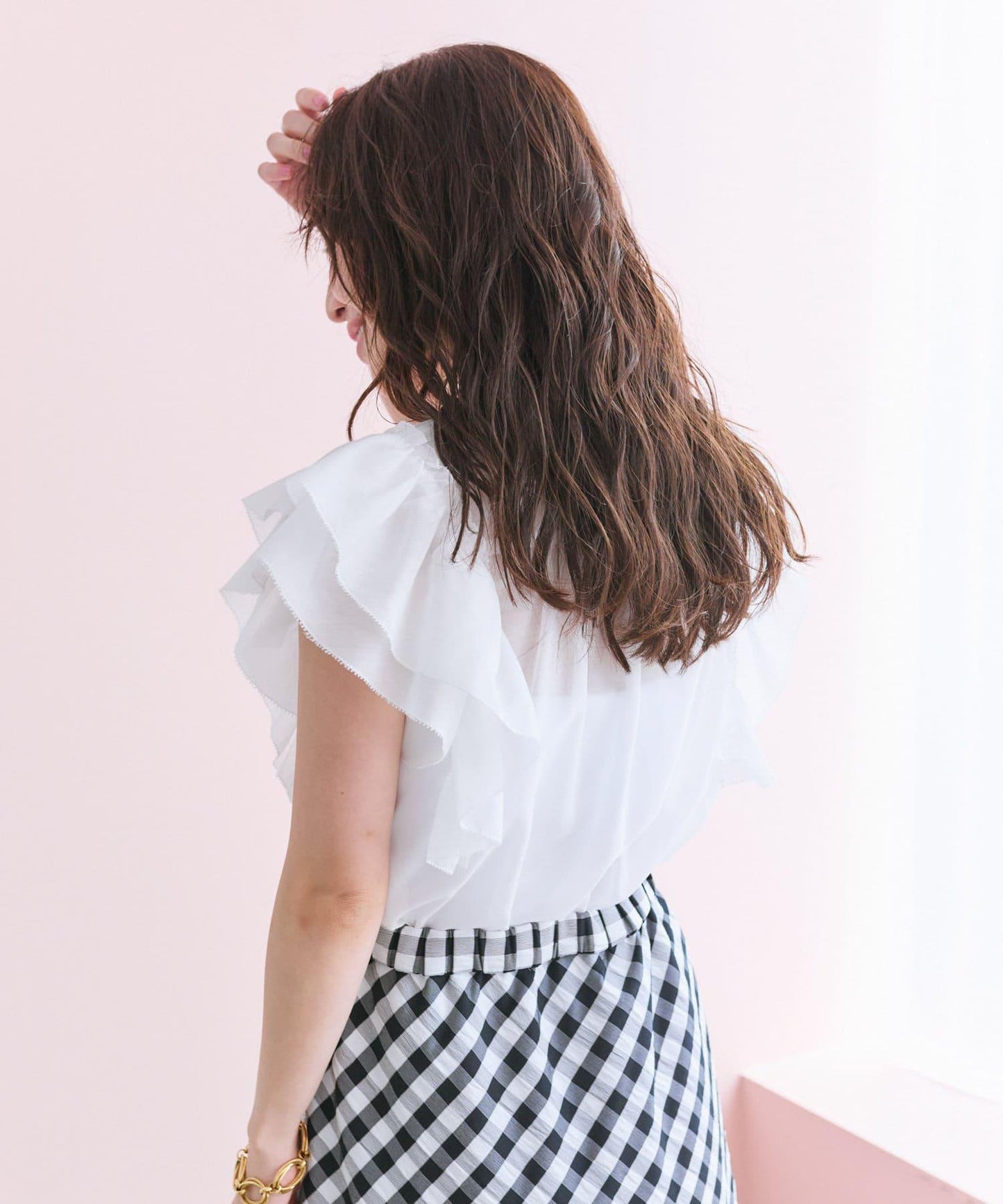 La boutique BonBon 荷葉邊褶飾袖 襯衫