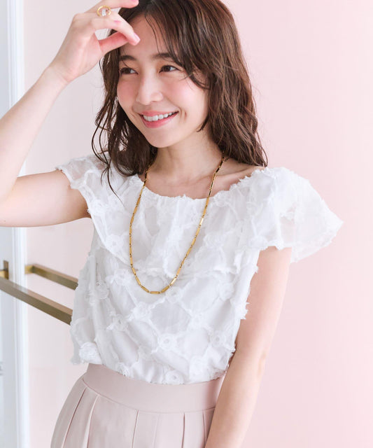 透膚玫瑰圖案襯衫