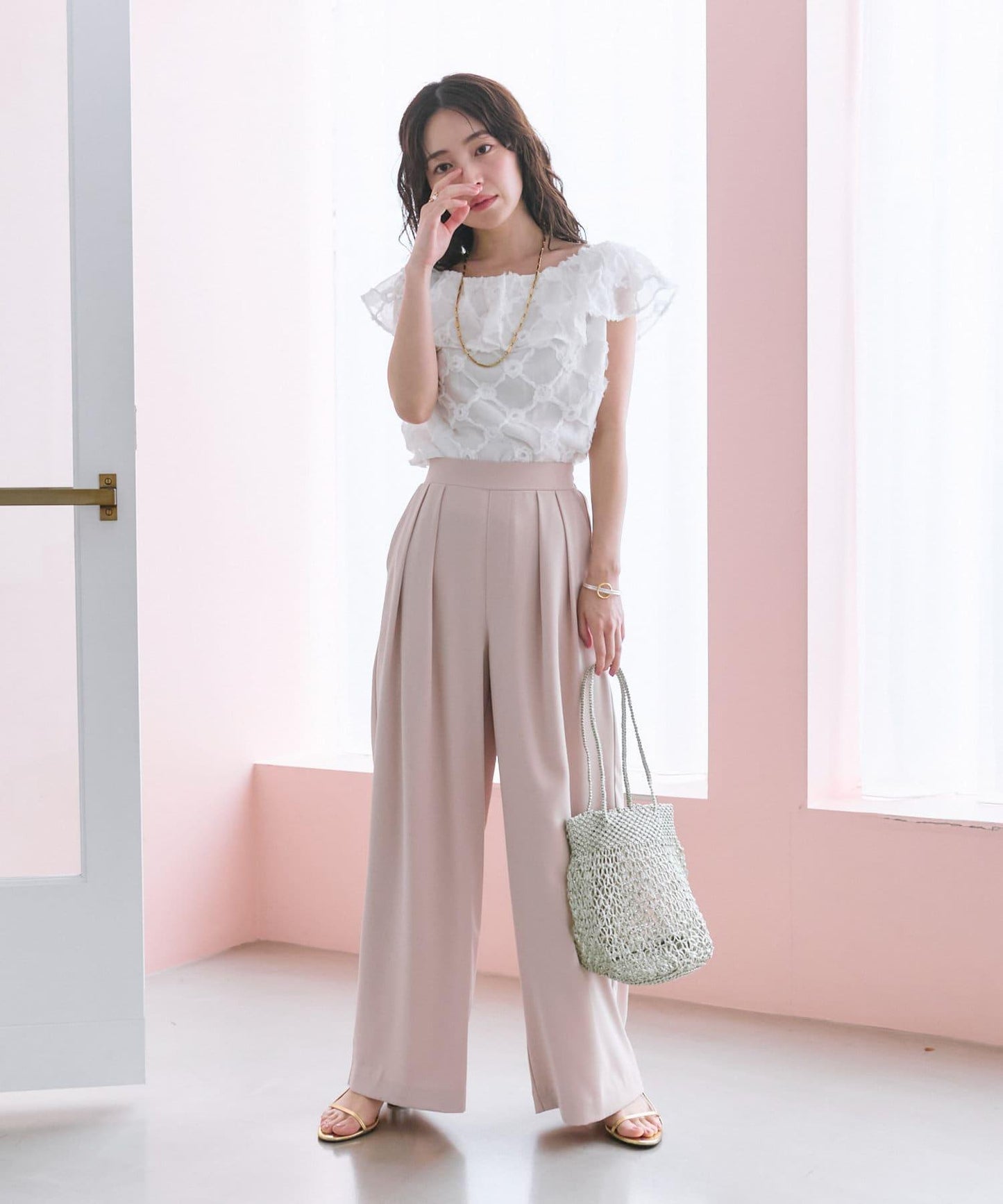 透膚玫瑰圖案襯衫