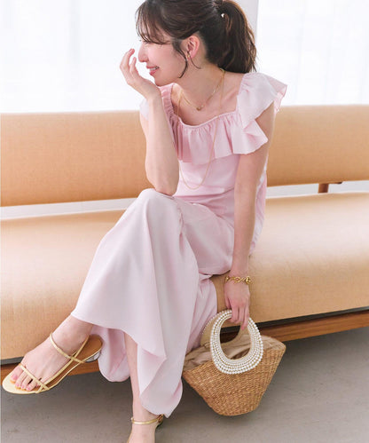 荷葉邊美人魚連衣裙