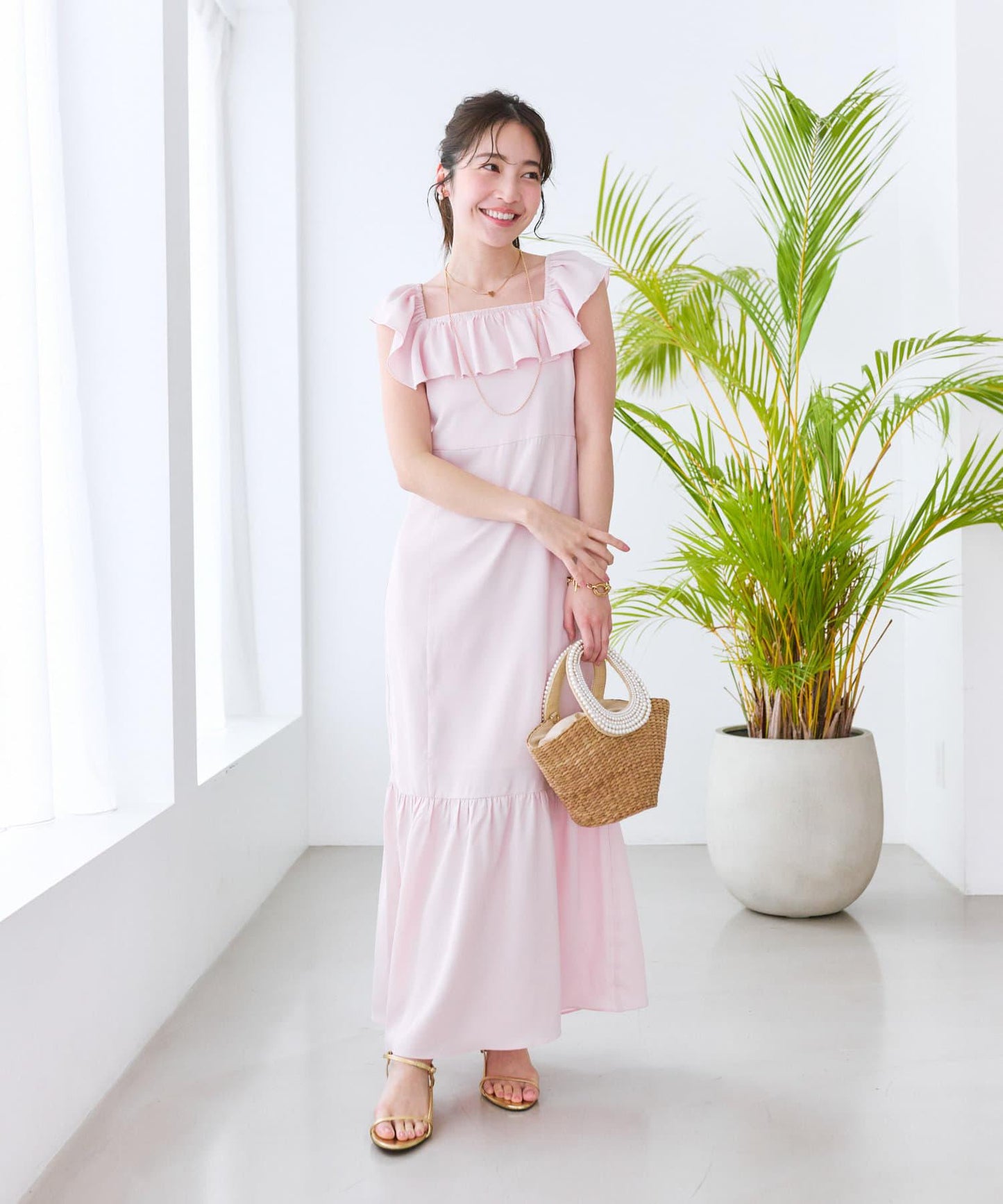 荷葉邊美人魚連衣裙