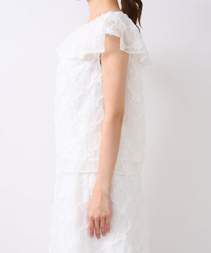 透膚玫瑰圖案襯衫