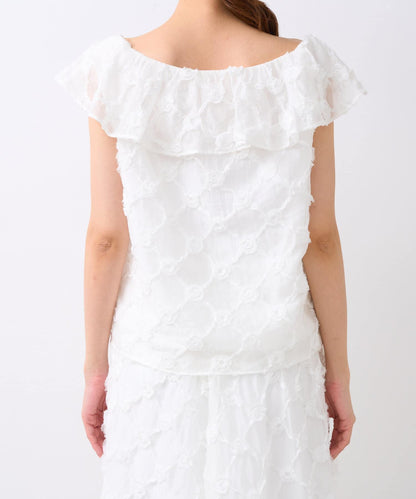 透膚玫瑰圖案襯衫