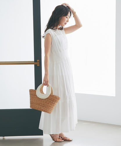 La boutique BonBon 棉質腰部抽褶連衣裙
